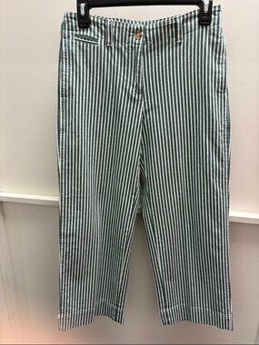 Talbots Green and White Vertical Stripe Women’s Pants- NWT